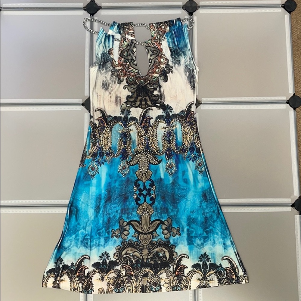 Western Printed Rhinestone Dress - Picture 2 of 8